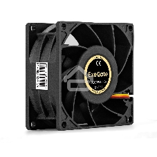 Вентилятор для корпуса ExeGate EX08038S3P-24 черный, 80 мм, 4500 об/мин, 43.2 дБ, 3 pin