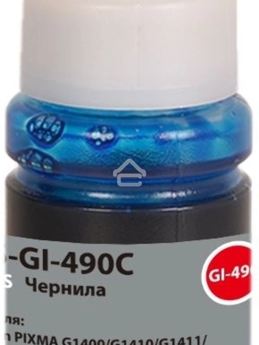 Чернила Cactus CS-GI-490C голубой 70мл для Canon PIXMA G1400/G1410/G1411/G2400/G2410/G2411/G3400/G3410/G3411/G4400/G4410/G4411
