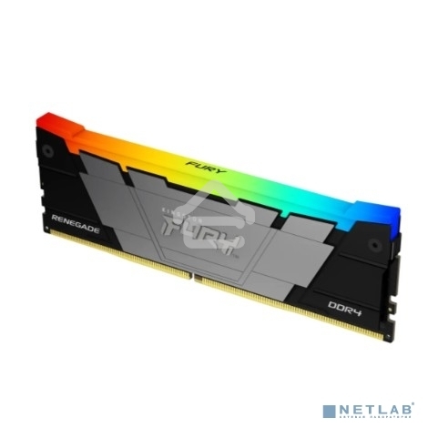 Оперативная память Kingston Fury Renegade, DDR4, 16GB (1x16GB), 3200MHz, CL16, DIMM, с радиатором, RGB, серебристый/черный