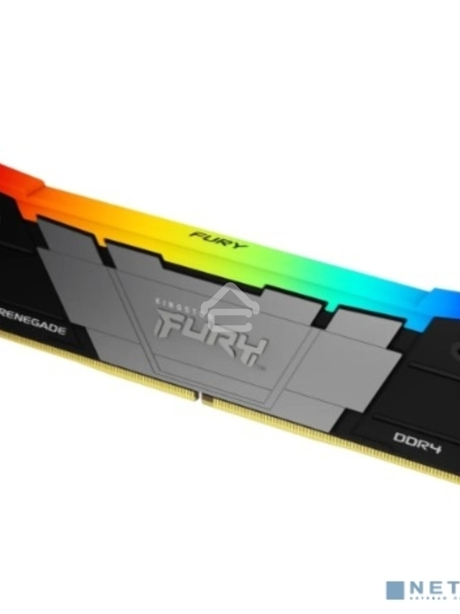 Оперативная память Kingston Fury Renegade, DDR4, 16GB (1x16GB), 3200MHz, CL16, DIMM, с радиатором, RGB, серебристый/черный