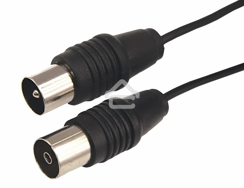 ВЧ кабель Rexant, ТВ гнездо - ТВ штекер, длина 3 метра, чeрный