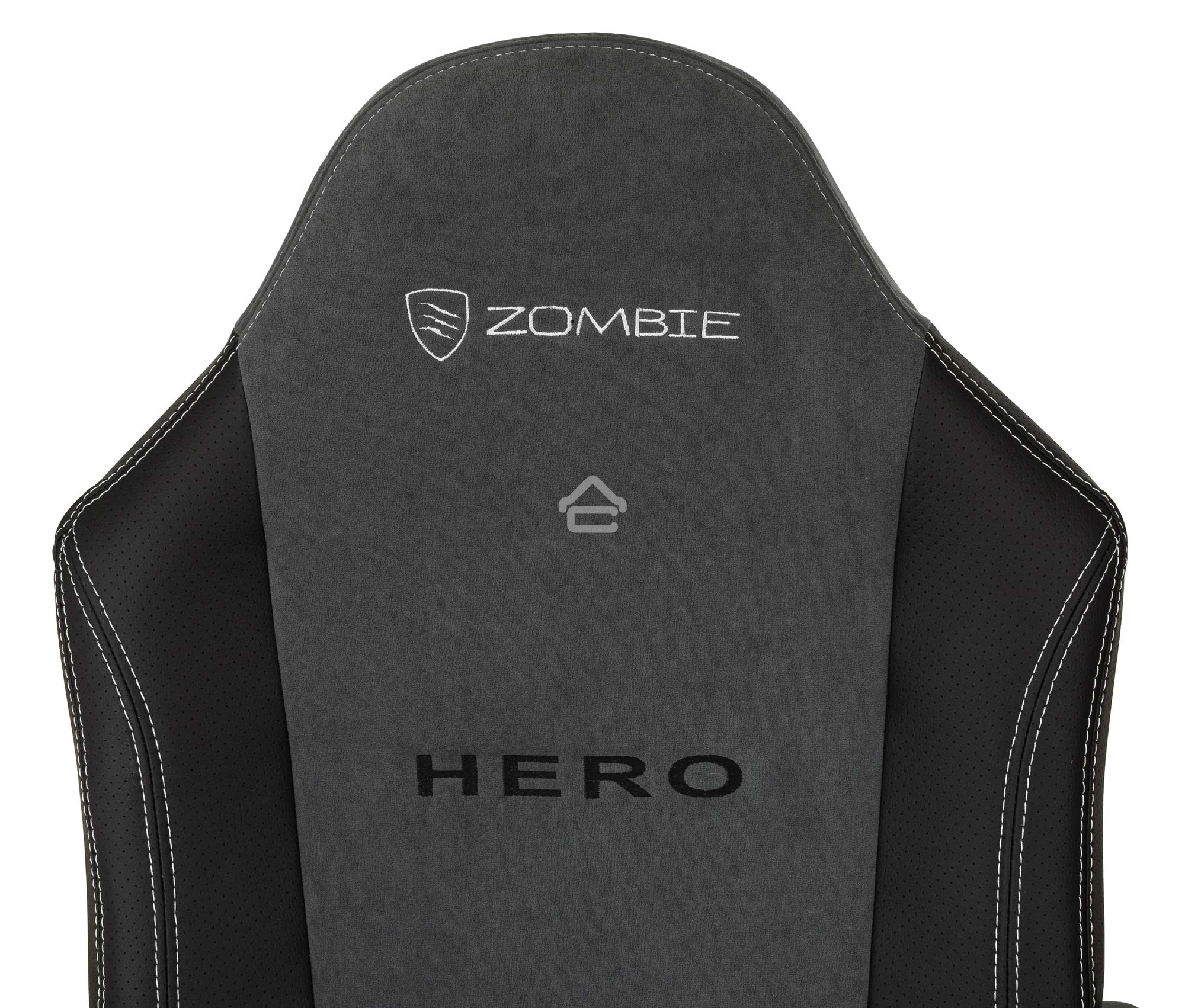 Кресло игровое Бюрократ Zombie Hero серый текстиль/эко.кожа крестов. пластик