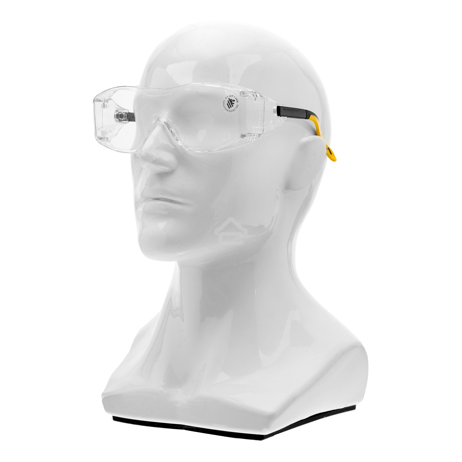 Очки защитные Denzel открытые, поликарбонатные, увеличенная прозрачная линза, регулируемые дужки
