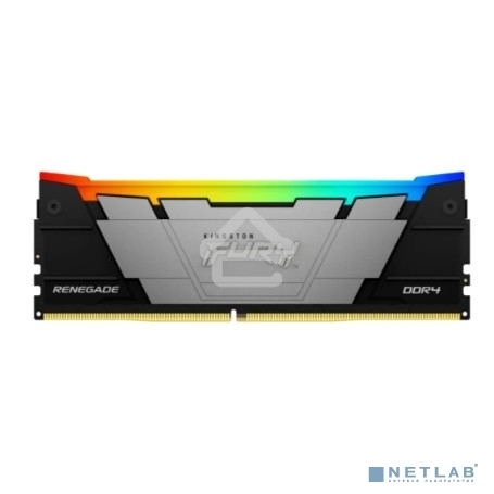 Оперативная память Kingston Fury Renegade, DDR4, 16GB (1x16GB), 3200MHz, CL16, DIMM, с радиатором, RGB, серебристый/черный