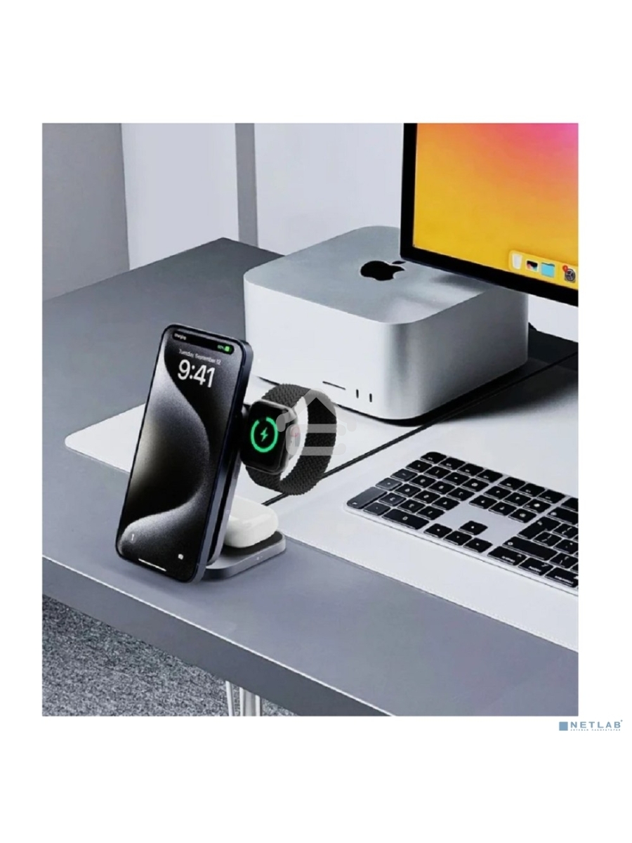 Беспроводное зарядное устройство Aukey LC-MC312 3in1 Travel Qi2