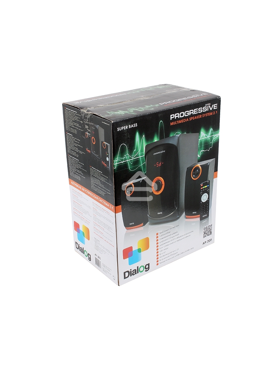 Колонки Dialog Progressive AP-200 BLACK { 2.1, 30W+2*15W RMS, USB+SD reader }