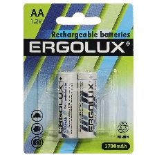 Аккумулятор AA-2700мА.ч Ni-Mh BL-2 NHAA2700BL2 1.2В (блист.2шт) Ergolux 12445