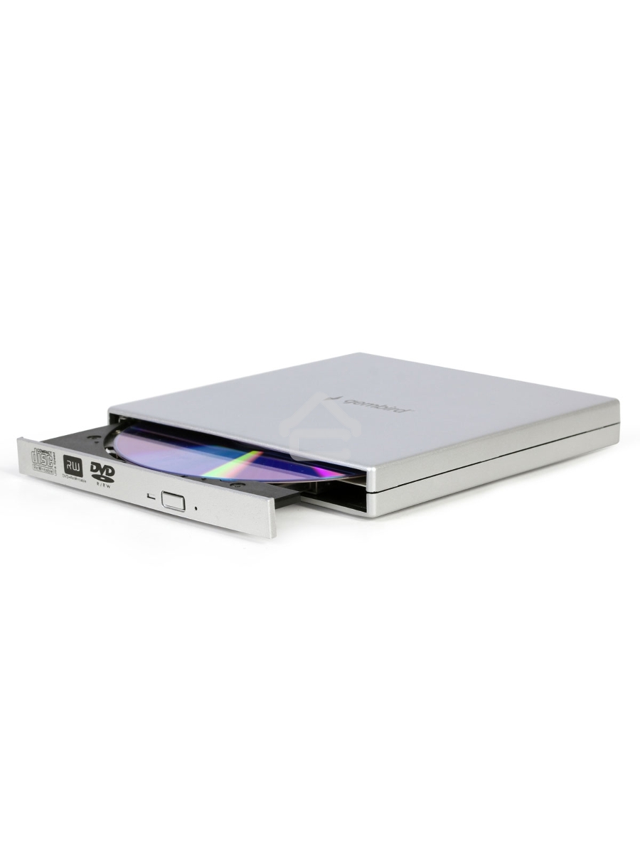 Оптический привод внешний с интерфейсом USB 2.0 Gembird DVD-USB-02-SV пластик, серебро