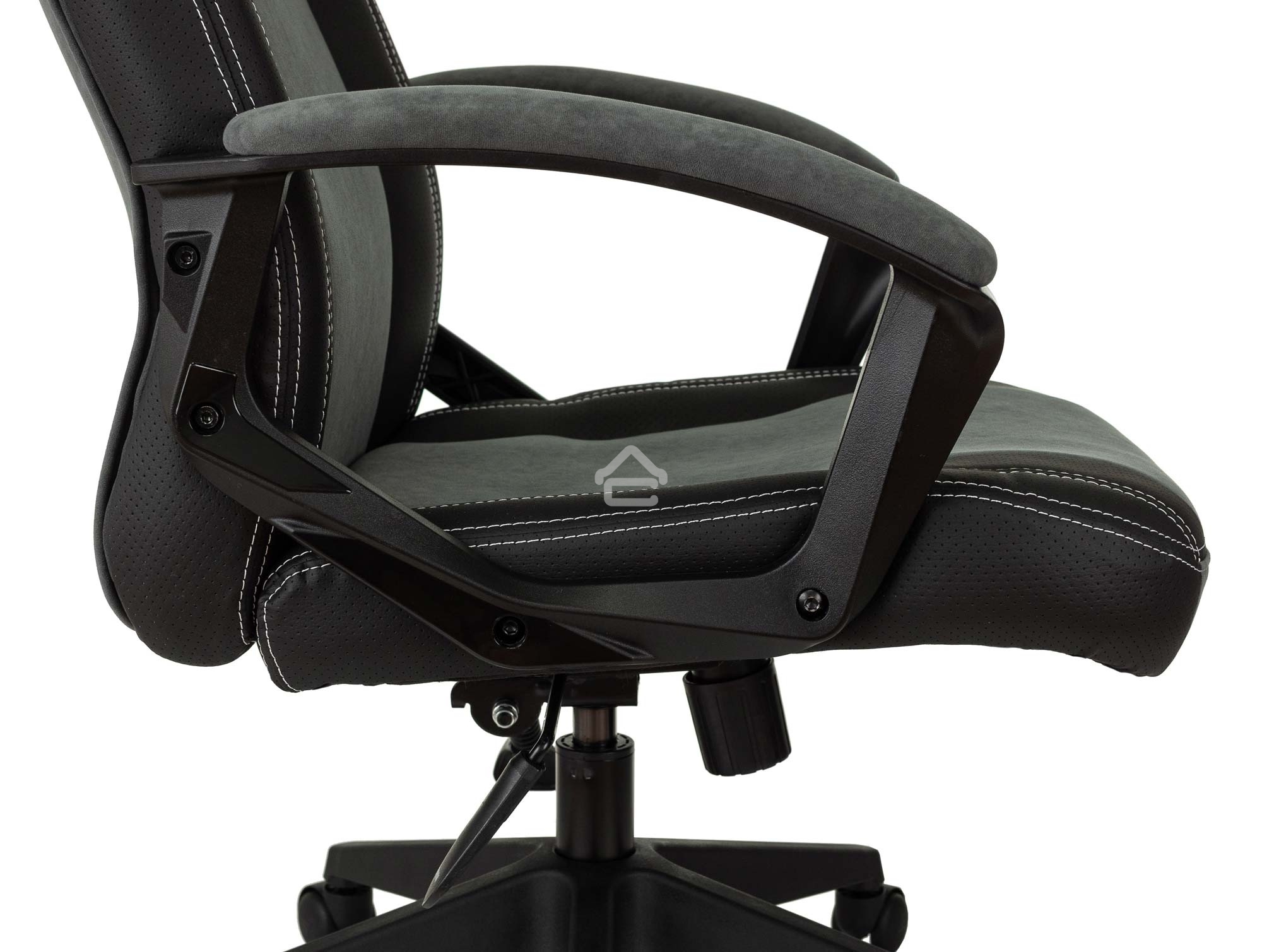 Кресло игровое Бюрократ Zombie Hero серый текстиль/эко.кожа крестов. пластик