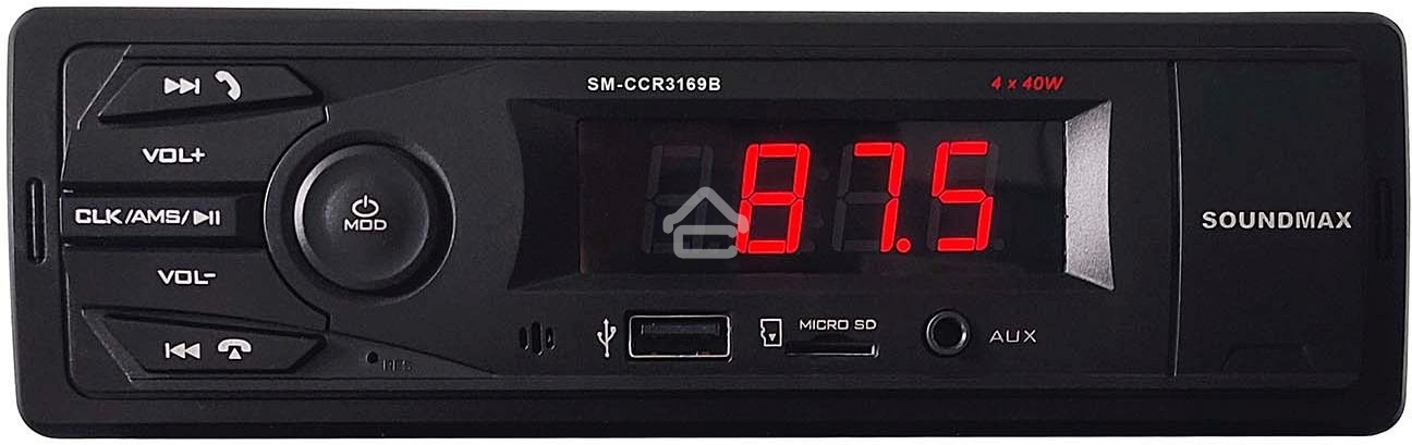 Автомагнитола Soundmax SM-CCR3169B 1DIN 4x40Вт (SM-CCR3169B(черный))