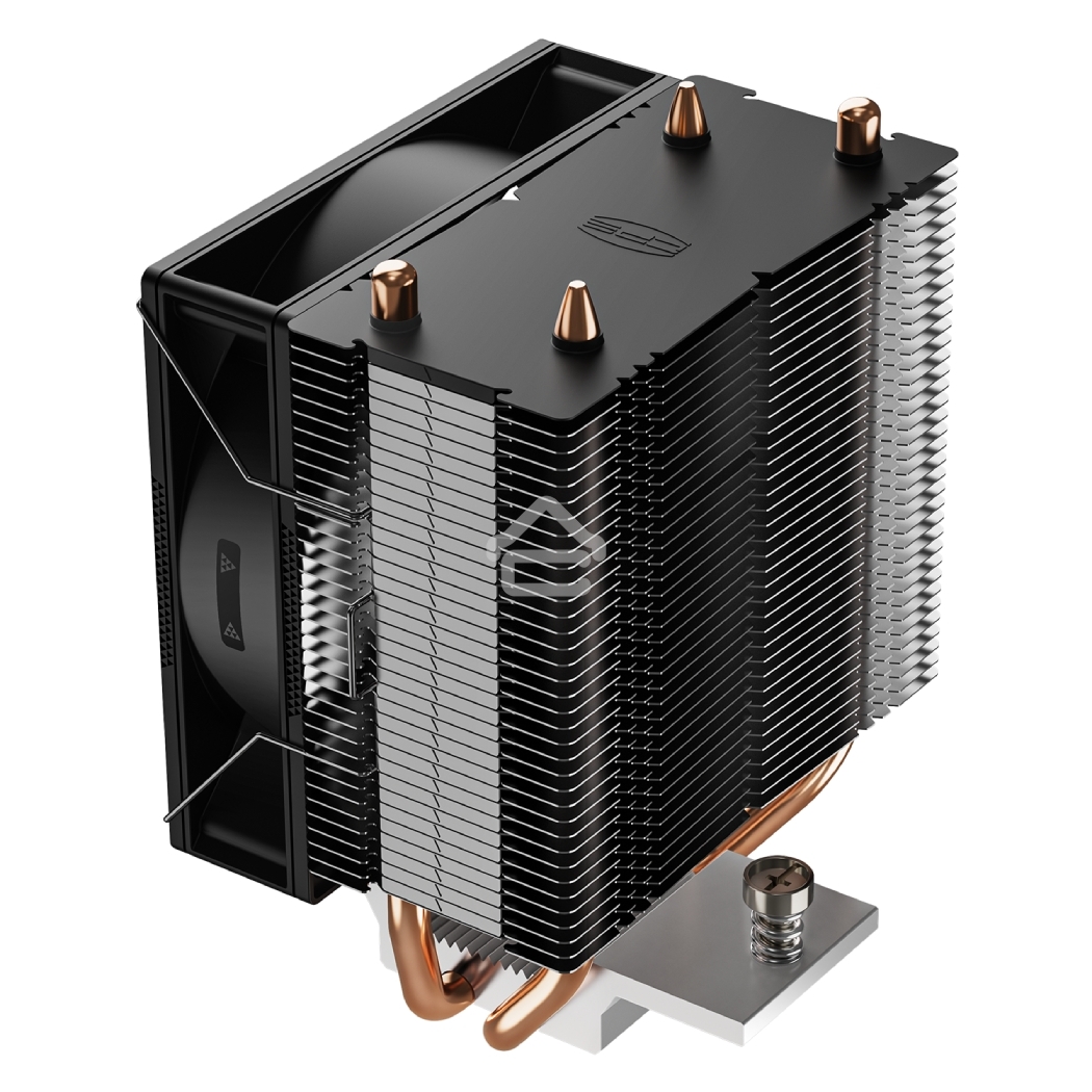 Кулер для процессора PCCooler R200 S115X/1200/1700/AM4/AM5 (TDP 110W, 90мм Non LED Fan, 2 тепловые трубки 6мм, 2200RPM, 28,3dBa)