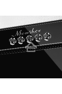 Встраиваемая вытяжка Monsher ALES 60 Noir, 52 см, производительность 750 м3/ч, 3 скорости, турбо режим, механическое управление, уровень шума 45 дБ, LED освещение, угольный фильтр KF-Y (опция), цвет черный/нержавеющая сталь