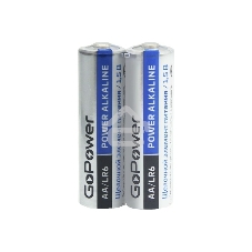 Батарейка GoPower LR6 AA Shrink 2 Alkaline 1.5V (2/40/800) коробка (40 шт.)