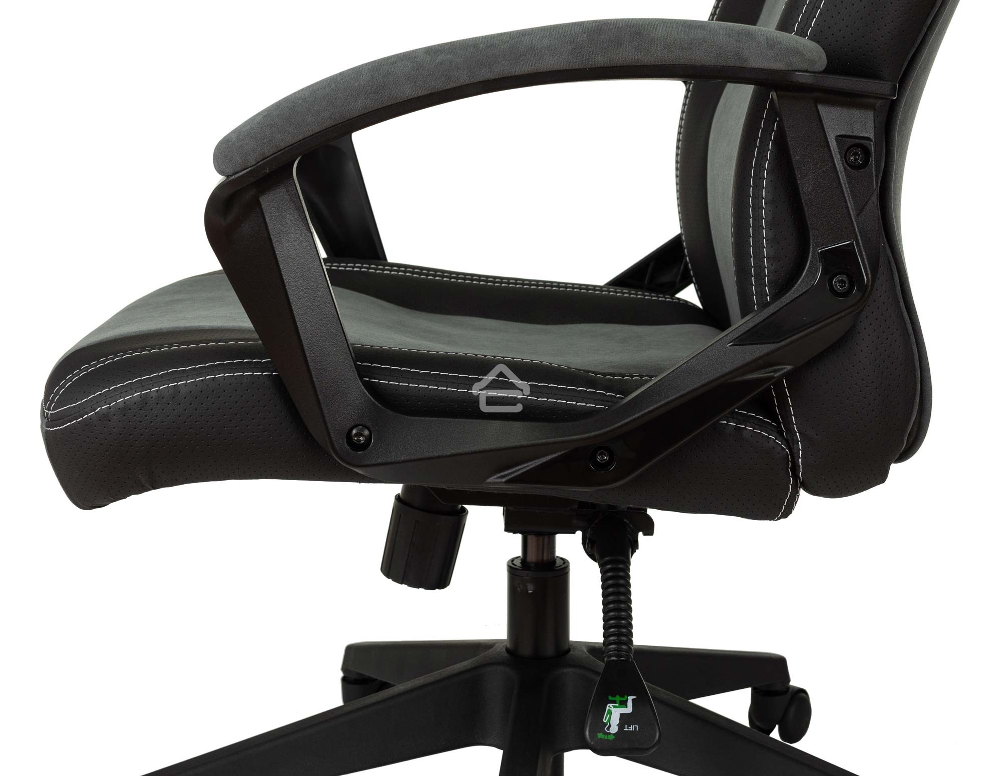 Кресло игровое Бюрократ Zombie Hero серый текстиль/эко.кожа крестов. пластик