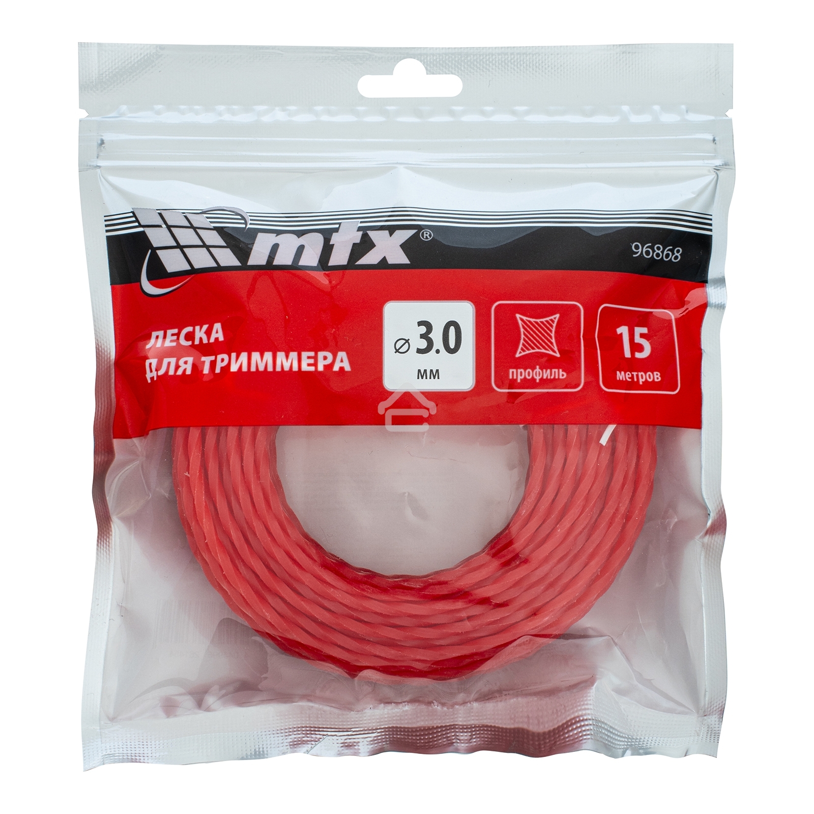 Леска для триммера MTX витой квадрат 3,0 мм х 15 м