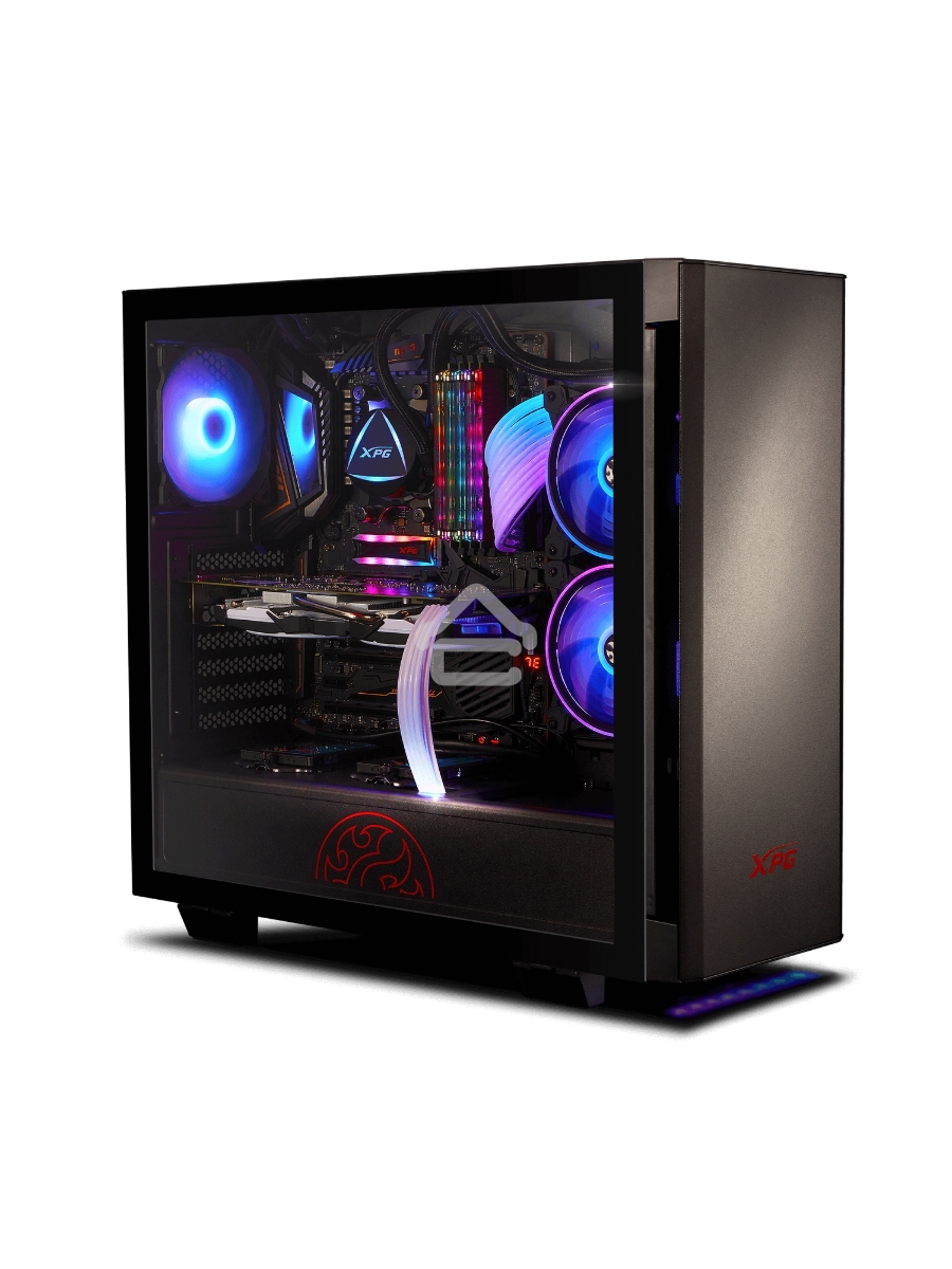 Компьютерный корпус XPG INVADER-BLACKCOLOR BOXWORLDWIDE (ATX, подсветка ARGB, 2 вентилятора 120мм, стеклянная боковая панель, черный)