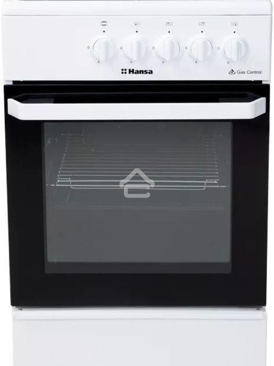 Плита газовая Hansa FCGW510029A белый, конфорок 4 газовых, духовка 53 л, 50 см x 85 см x 57 см