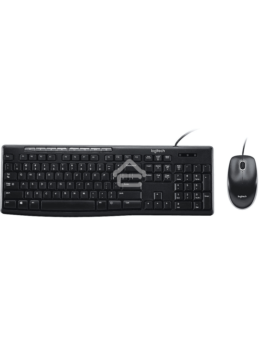 Комплект Logitech Desktop MK200 цвет черный, клавиатура 112 клавиш (8 мультимедиа), USB 1.8м, мышь 1000dpi, USB 1.8м, RTL