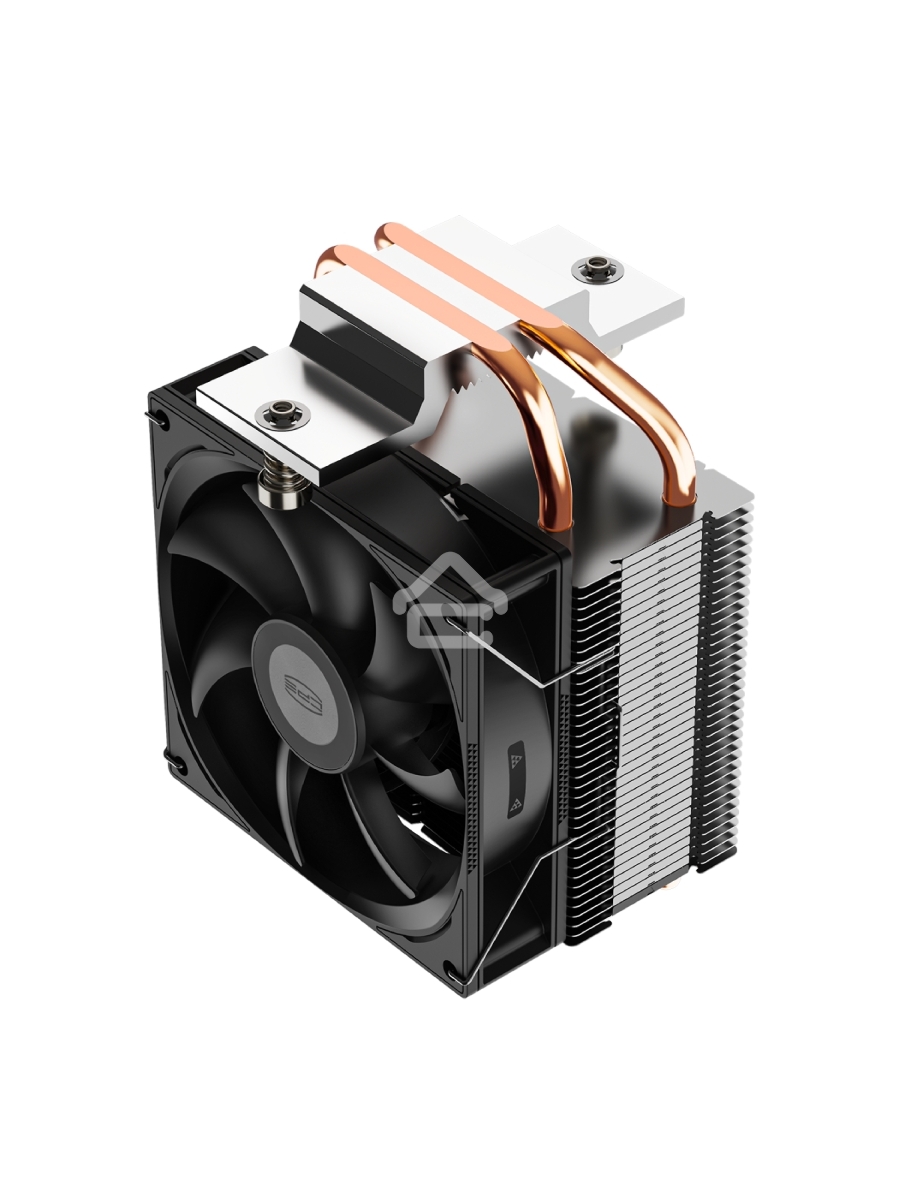 Кулер для процессора PCCooler R200 S115X/1200/1700/AM4/AM5 (TDP 110W, 90mm Non LED Fan, 2 тепловые трубки 6мм, 2200RPM, 28,3dBa)