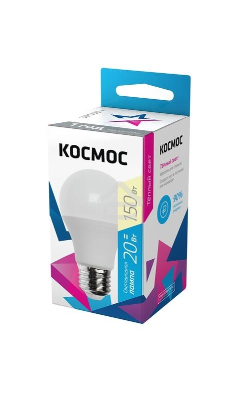 Лампа светодиодная Космос A60 20Вт 3000К E27 220В