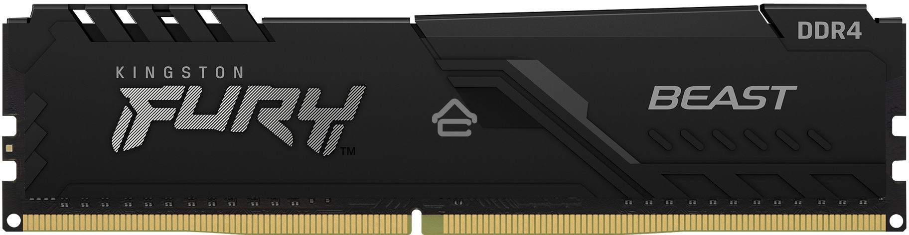 Оперативная память Kingston Fury Beast, DDR4, 16GB (1x16GB), 3200MHz, CL16, DIMM, с радиатором, черный