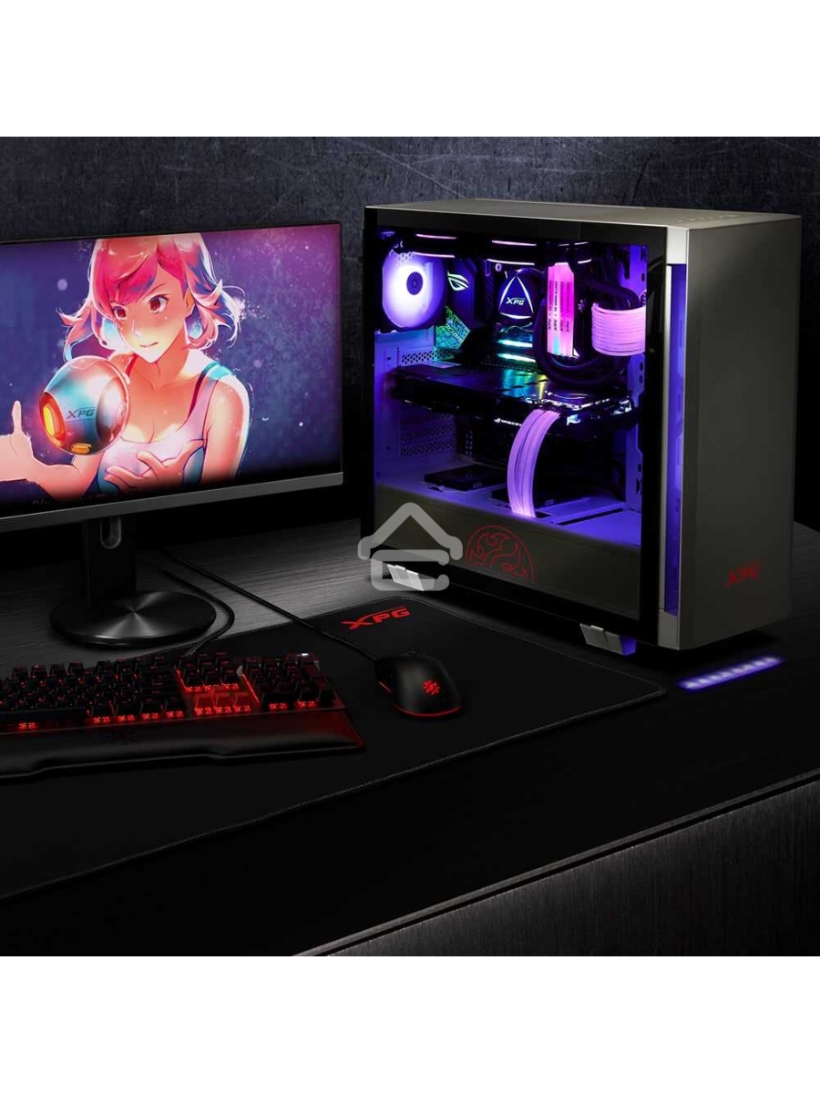 Компьютерный корпус XPG INVADER-BLACKCOLOR BOXWORLDWIDE (ATX, подсветка ARGB, 2 вентилятора 120мм, стеклянная боковая панель, черный)