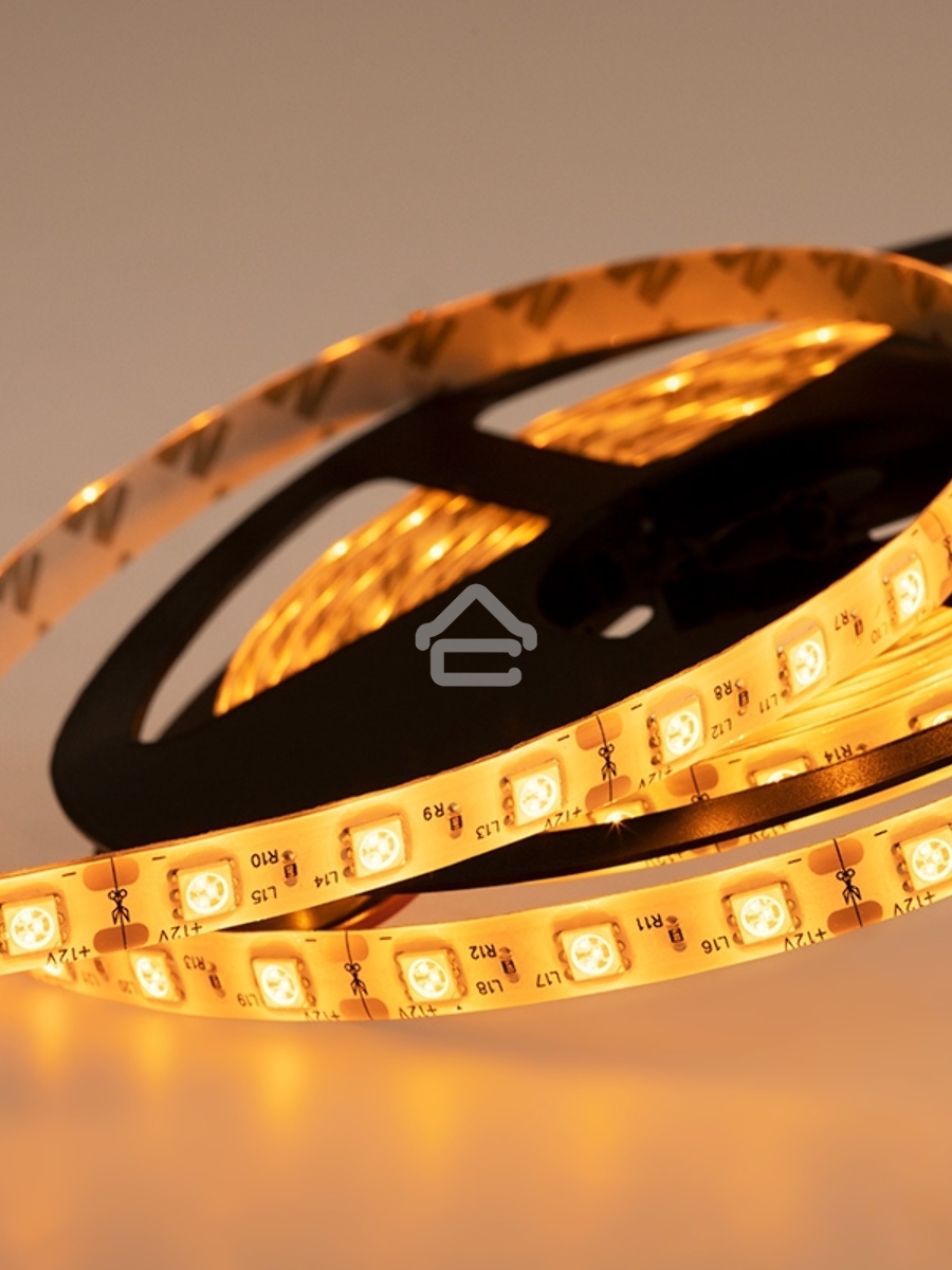 Лента LED силикон, 10 мм, IP65, SMD 5050, 60 LED/m, 12 V, цвет свечения желтый