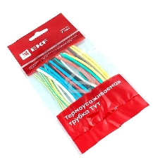 Термоусаживаемая трубка EKF tut-n-2 ТУТ 2/1 набор:7 цветов по 3шт. 100мм. EKF PROxima