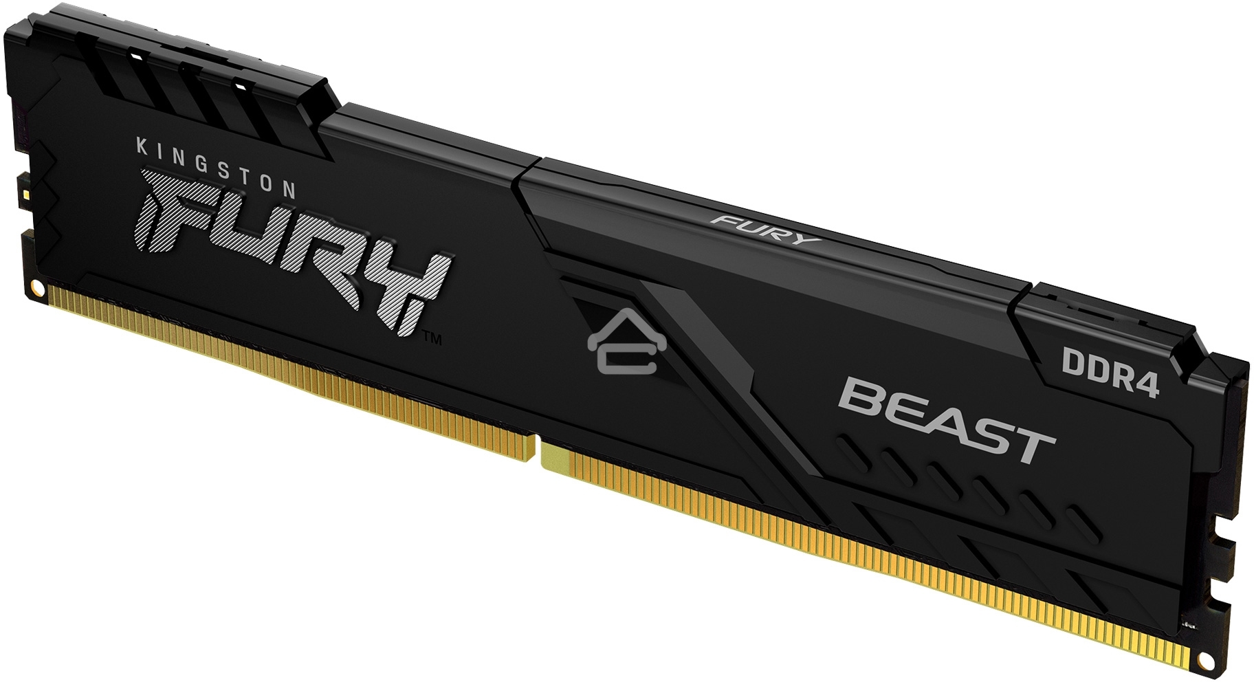 Оперативная память Kingston Fury Beast, DDR4, 16GB (1x16GB), 3200MHz, CL16, DIMM, с радиатором, черный