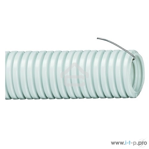 Труба гофрированная ПВХ d32мм с зондом сер. (уп.10м) ИЭК CTG20-32-K41-010I