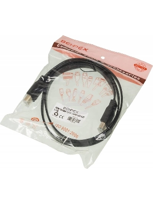 Кабель аудио-видео High Speed ver.1.4 Flat HDMI (m)/HDMI (m) 1м. позолоченные контакты черный