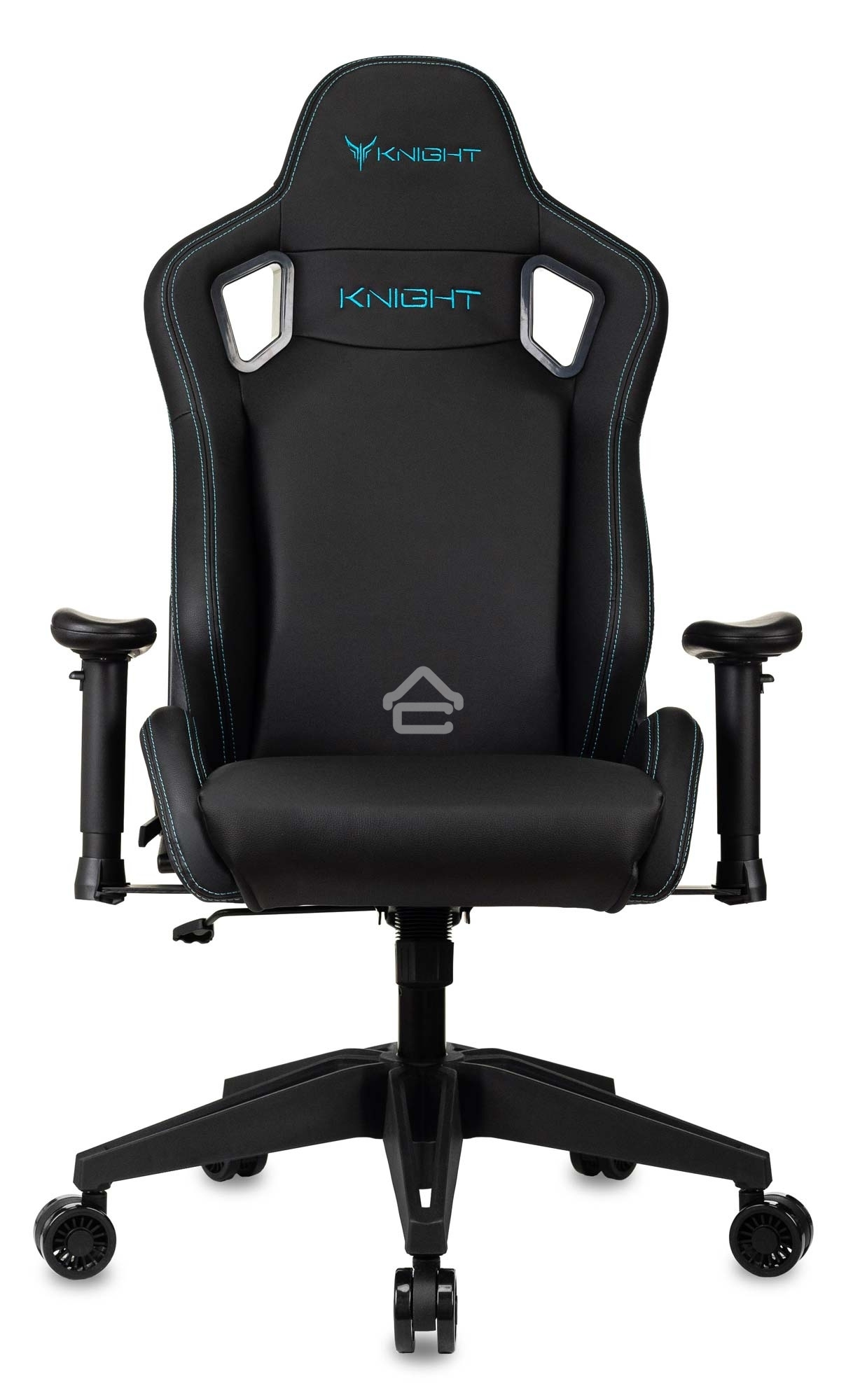 Кресло игровое Knight Outrid Smile черный эко.кожа крестов. пластик