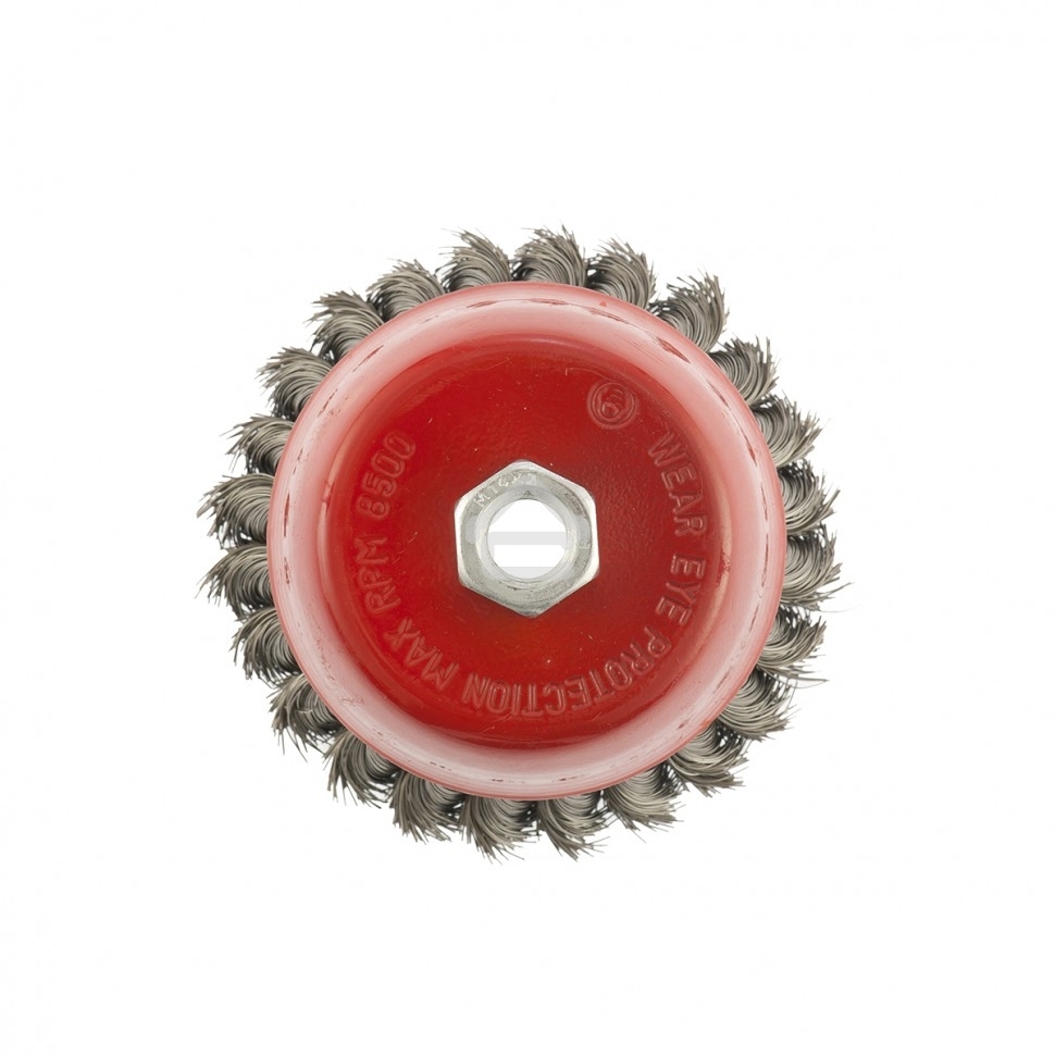 Щетка Matrix для УШМ, 100 мм, М14, Чашка, крученая проволока 0,35 мм
