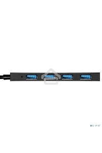 Хаб USB (концентратор) 4-в-1 ExeGate DUB-4P/3 (кабель-адаптер USB3.0 --> 4xUSB3.0, Plug&Play, черный)