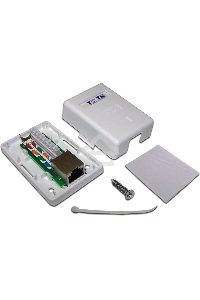 Настенная розетка, 1 порт RJ-45 категории 6, STP, белая
