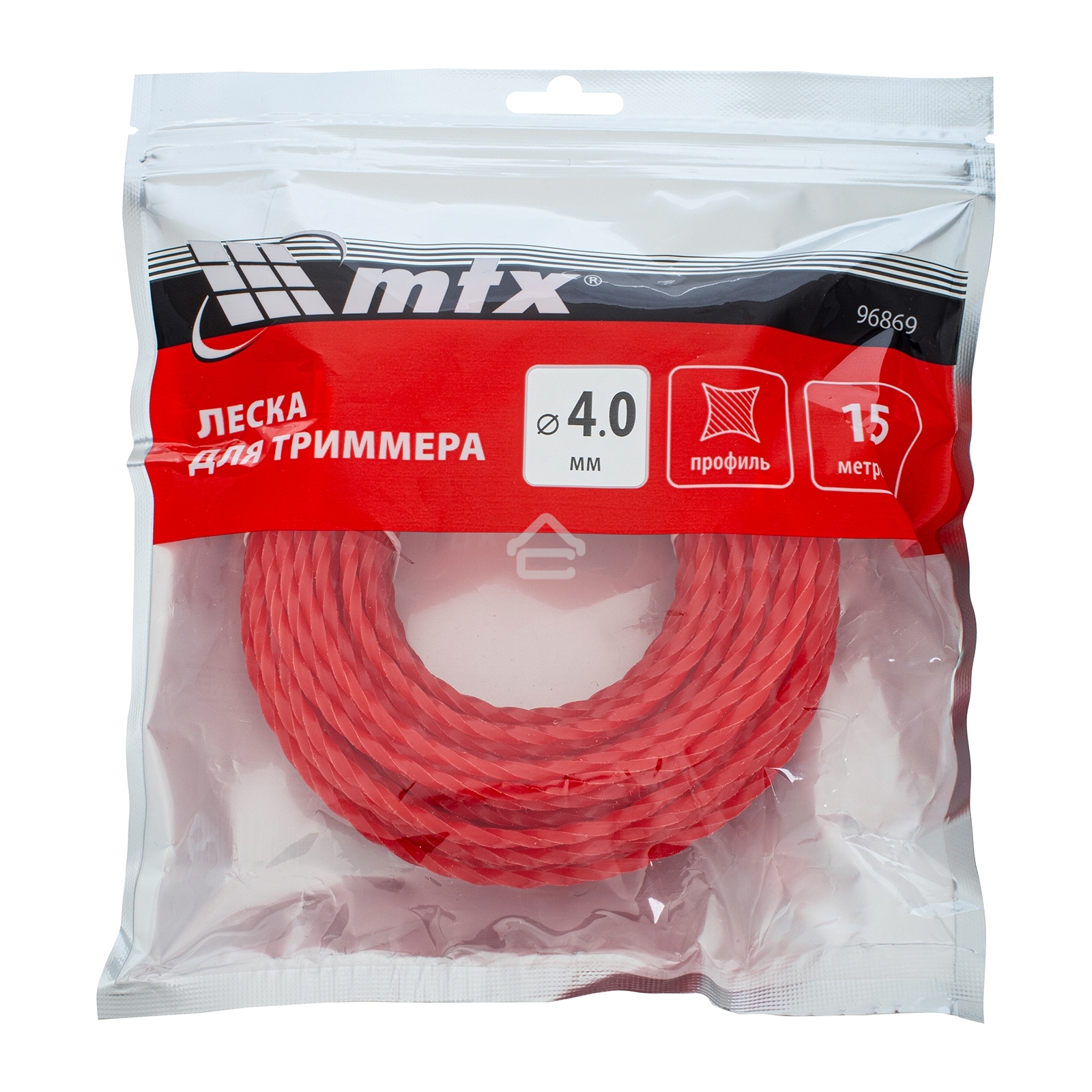 Леска для триммера MTX витой квадрат 4,0 мм х 15 м