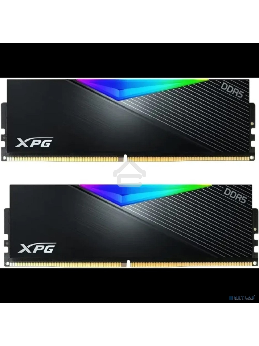 Оперативная память XPG Lancer, DDR5, 32GB (2x16GB), 6400MHz, CL32, DIMM, с радиаторами, RGB, черный