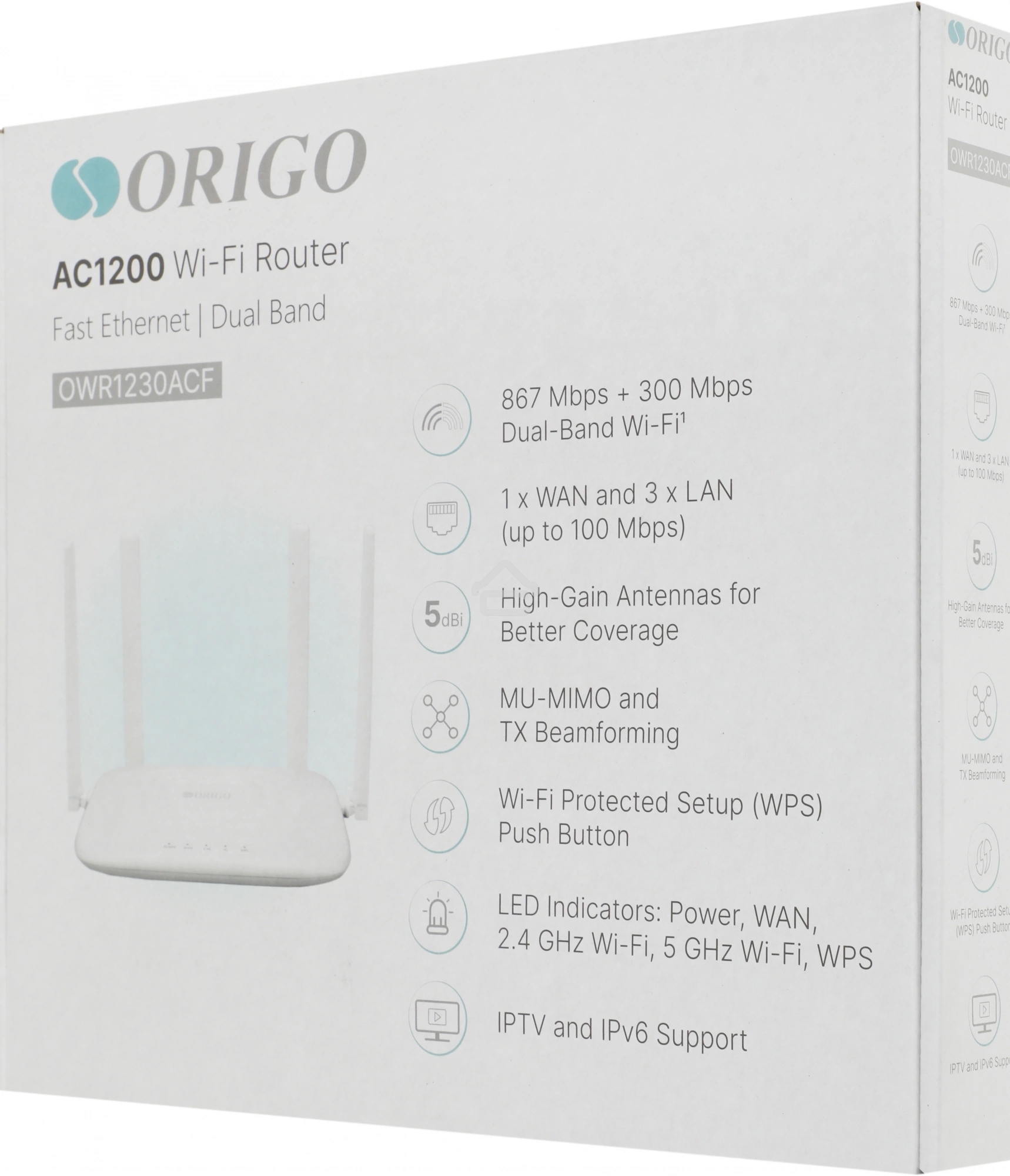 Беспроводной двухдиапазонный маршрутизатор AC1200, 1x100Base-TX WAN, 3x100Base-TX LAN, 4 внешние антенны 5 dBi