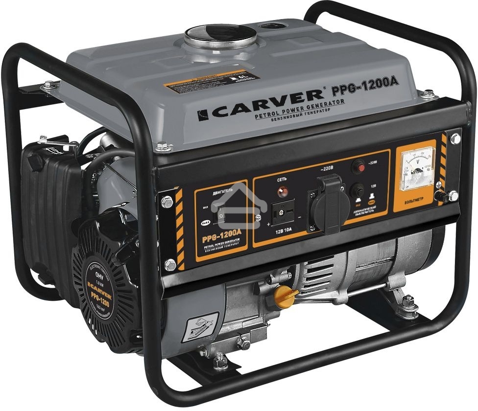 Электрогенератор бензиновый Carver PPG-1200, 1.05 кВт, 65 дБ, 24 кг