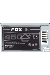 Блок питания Power Supply Foxline, 450Вт, 120мм, серебряный
