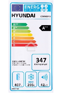 Холодильник Hyundai CS6503FV нержавеющая сталь двухкамерный инвертер 407/205л морозилка сбоку