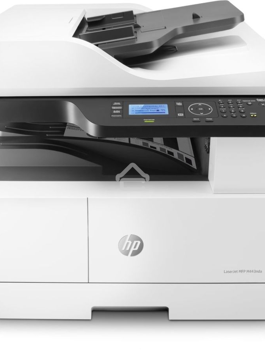 МФУ лазерный HP LaserJet MFP M443nda (8AF72A), A3, ч/б, печ. до 25 стр/мин. (А4) до 13 стр/мин. (А3), скан. до 21 стр/мин., 1200 x 1200 dpi (печать) 600x600dpi (скан.), USB, RJ-45