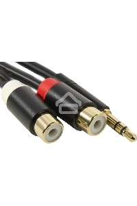 Переходник-разветвитель Vention гибкий Jack 3.5 mm M/2RCA F - 0.3 м Чёрный