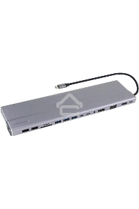 Адаптер VCOM TypeC -->3*USB3.0+2*USB2.0+VGA+RJ45+SD+TF+AUD+HDMI+DP+2*USB3.1 Data+PD<CU4703>