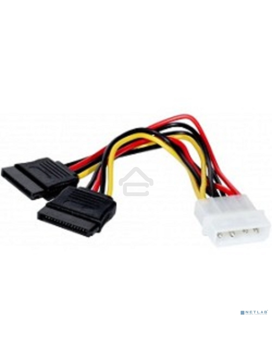 Кабель питания 2xSATA (от разъема Molex (IDE) блока питания), 15см Exegate