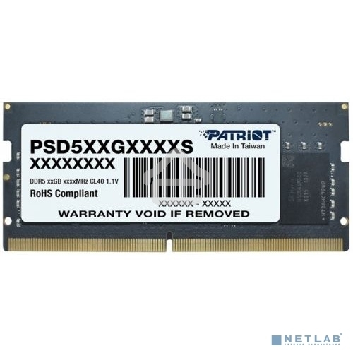 Оперативная память Patriot, DDR5, 8GB (1x8 GB), 4800 MHz, CL40, SO-DIMM
