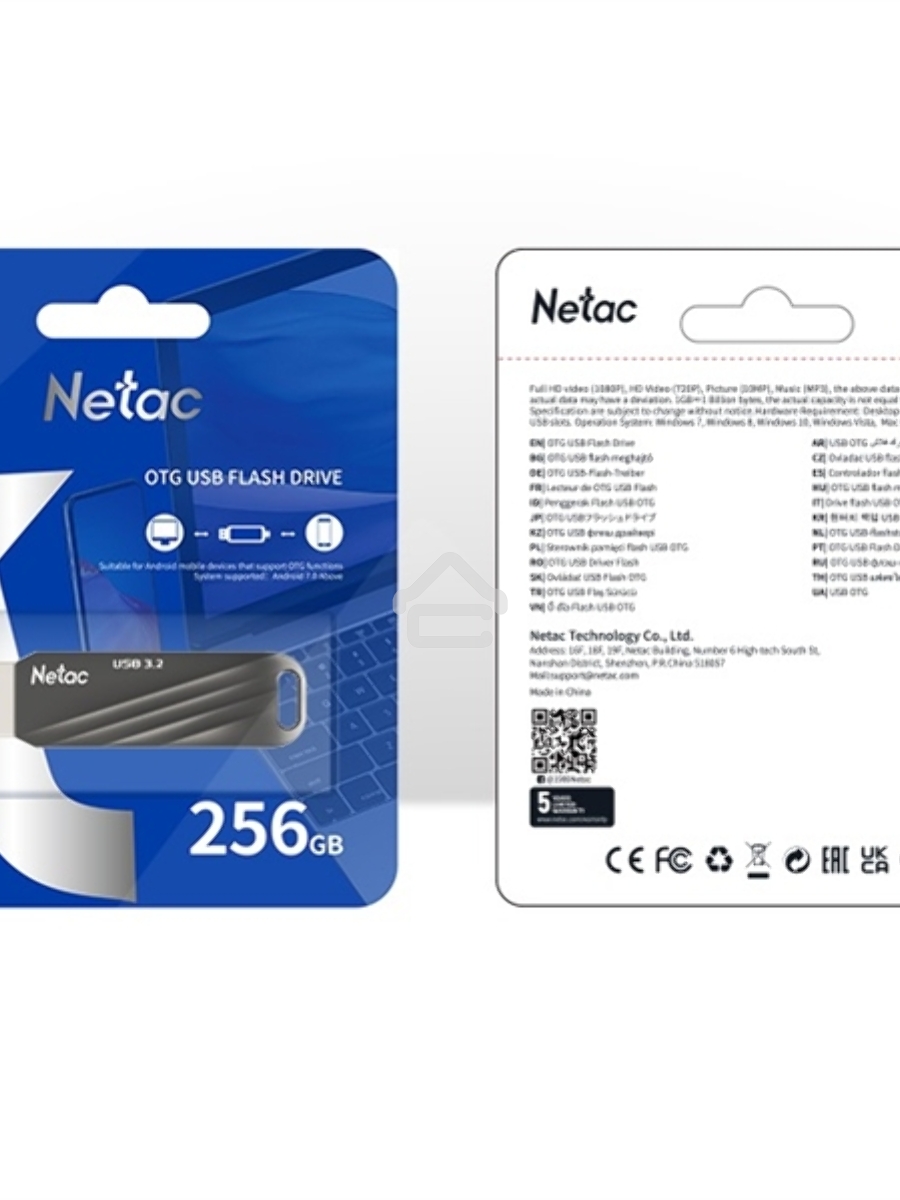 Флеш диск Netac US11 256GB USB3.0+TypeC Dual Flash Drive