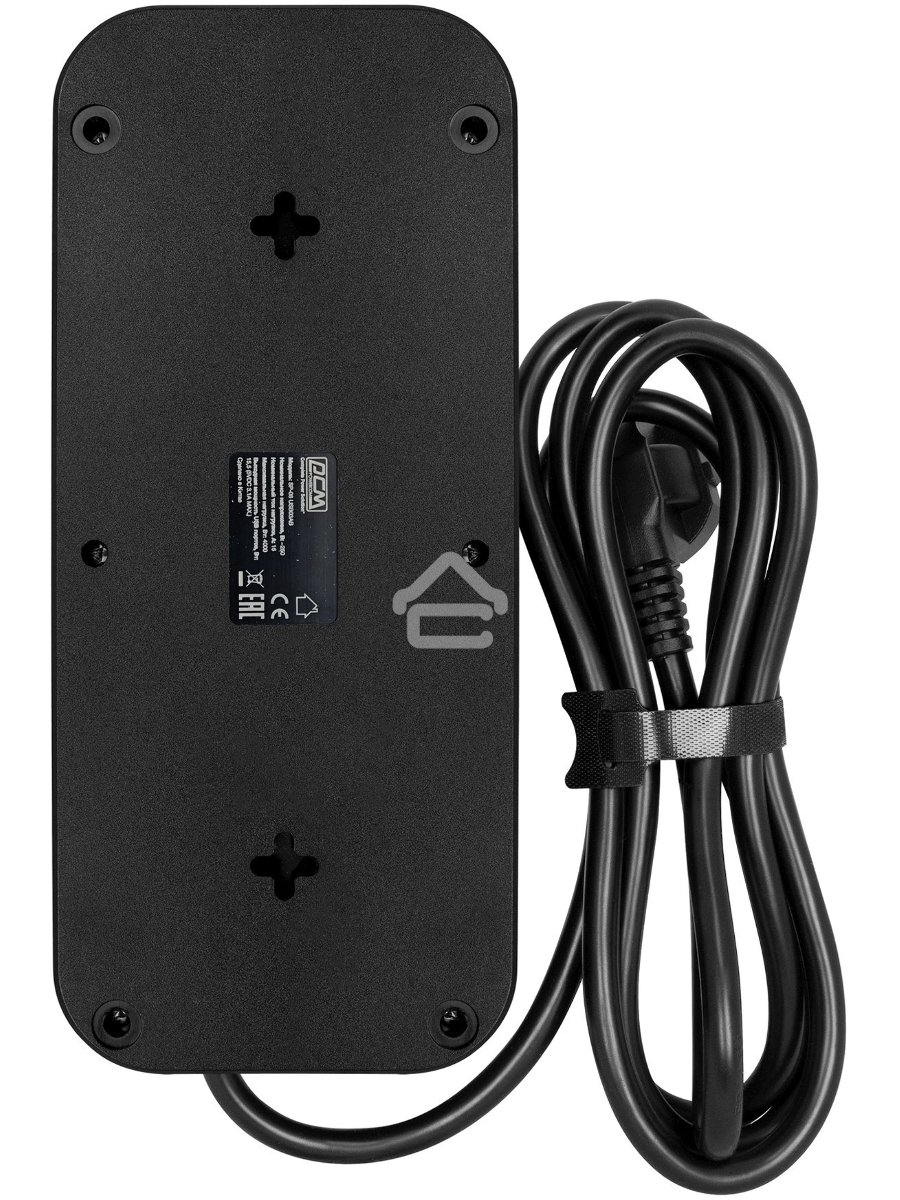 Сетевой фильтр Powercom SP-08 USB03AB 3,0 m 3.0м (8 розеток) черный (коробка)