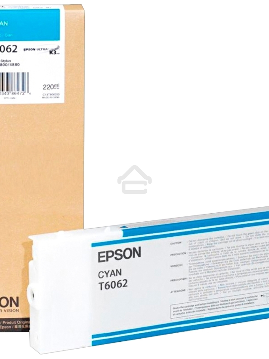 Картридж струйный Epson C13T606200 голубой (220 мл) для Stylus Pro 4800/4880
