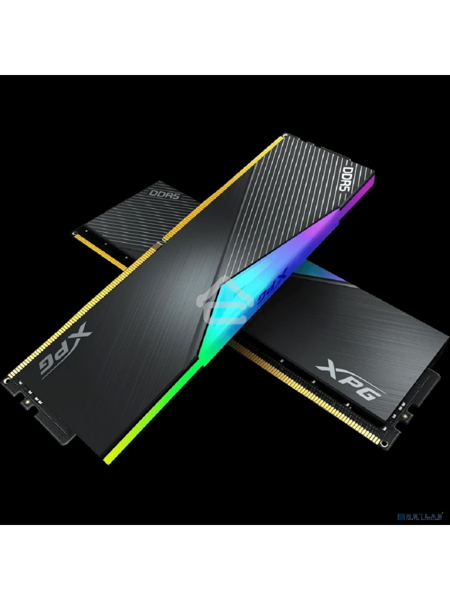 Оперативная память XPG Lancer, DDR5, 32GB (2x16GB), 6400MHz, CL32, DIMM, с радиаторами, RGB, черный